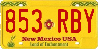 NM license plate 853RBY