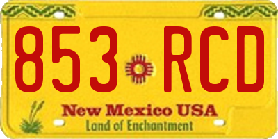 NM license plate 853RCD
