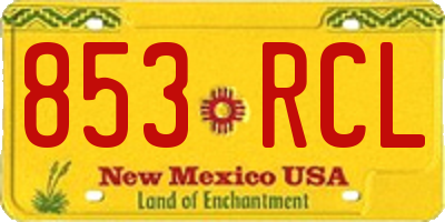 NM license plate 853RCL