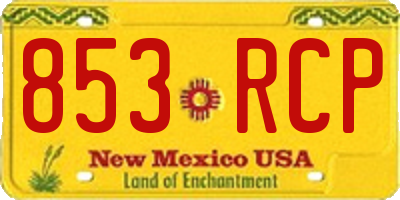NM license plate 853RCP