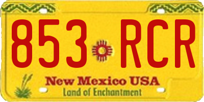 NM license plate 853RCR