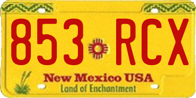 NM license plate 853RCX