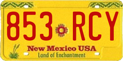 NM license plate 853RCY