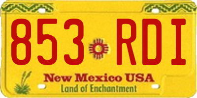 NM license plate 853RDI