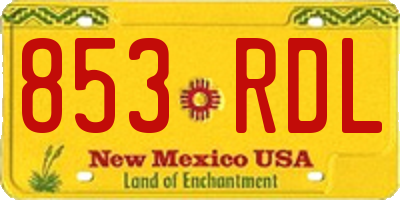 NM license plate 853RDL