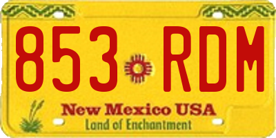 NM license plate 853RDM