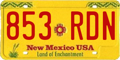 NM license plate 853RDN
