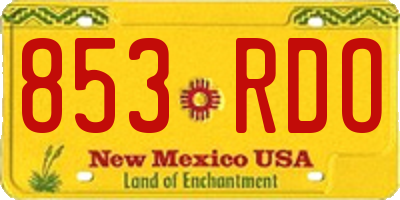 NM license plate 853RDO