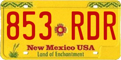 NM license plate 853RDR