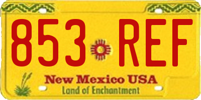NM license plate 853REF