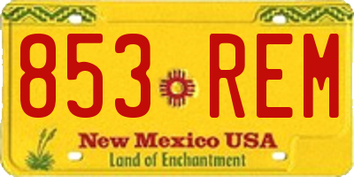 NM license plate 853REM