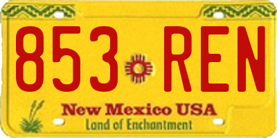 NM license plate 853REN
