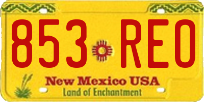 NM license plate 853REO