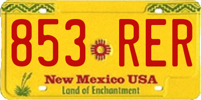 NM license plate 853RER