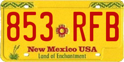 NM license plate 853RFB