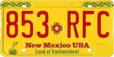 NM license plate 853RFC