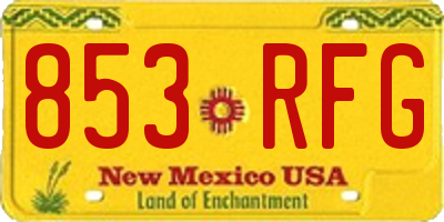NM license plate 853RFG