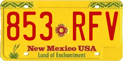 NM license plate 853RFV