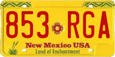 NM license plate 853RGA
