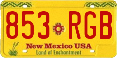 NM license plate 853RGB