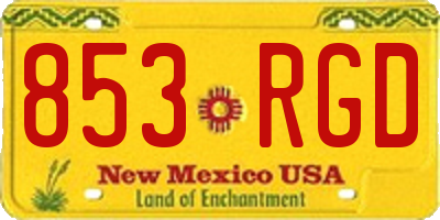 NM license plate 853RGD