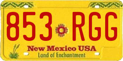 NM license plate 853RGG