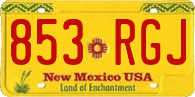 NM license plate 853RGJ