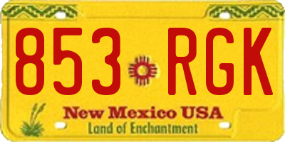 NM license plate 853RGK