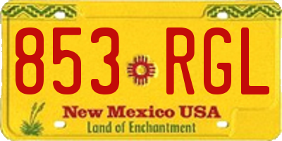 NM license plate 853RGL