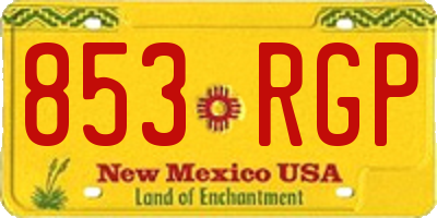 NM license plate 853RGP