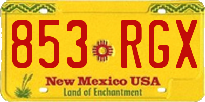 NM license plate 853RGX
