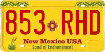 NM license plate 853RHD