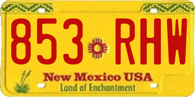 NM license plate 853RHW