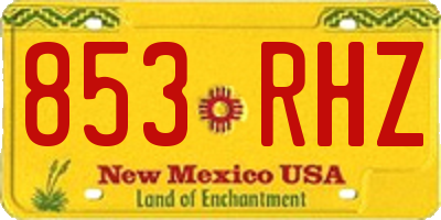 NM license plate 853RHZ