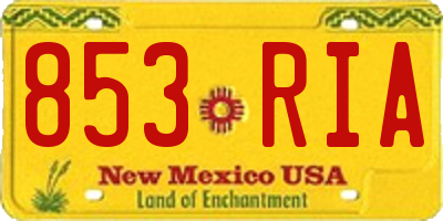 NM license plate 853RIA