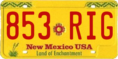 NM license plate 853RIG