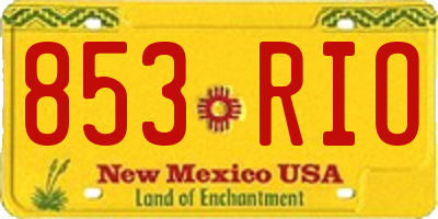 NM license plate 853RIO