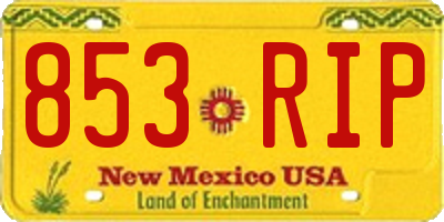 NM license plate 853RIP