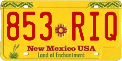 NM license plate 853RIQ