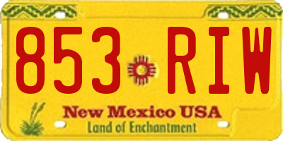 NM license plate 853RIW