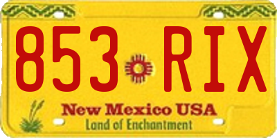 NM license plate 853RIX