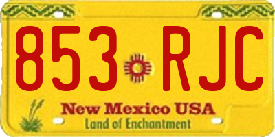 NM license plate 853RJC