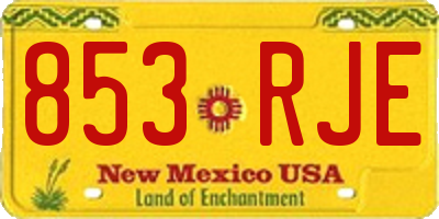 NM license plate 853RJE