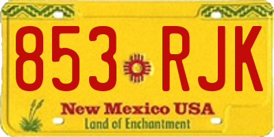 NM license plate 853RJK