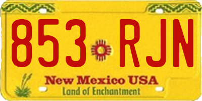NM license plate 853RJN