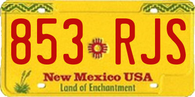 NM license plate 853RJS
