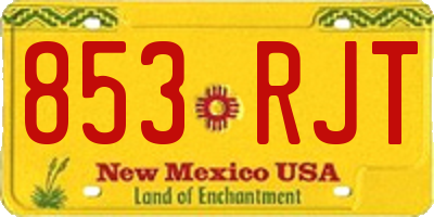 NM license plate 853RJT
