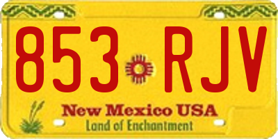 NM license plate 853RJV