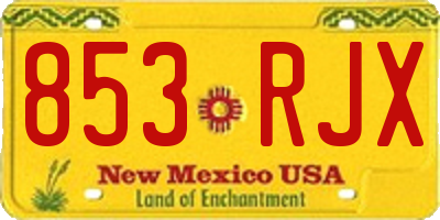 NM license plate 853RJX