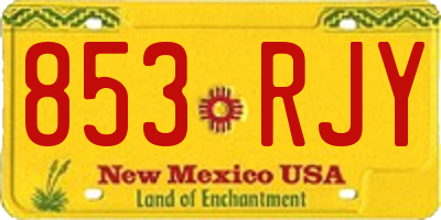 NM license plate 853RJY
